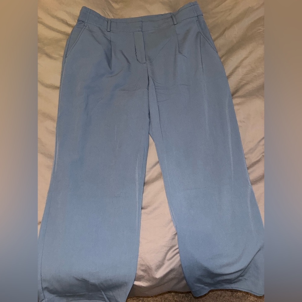 Ann Taylor Wide Leg Pants in Dusty Blue